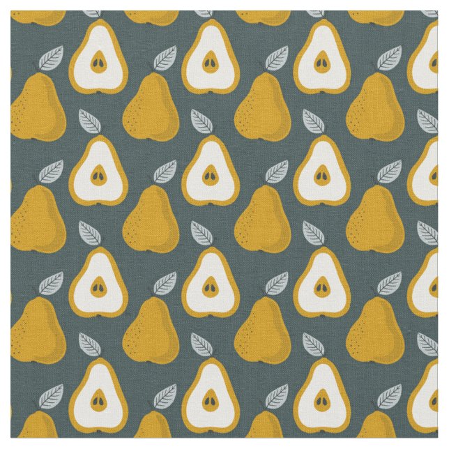 Retro Vintage Pears Fabric (Close Up)