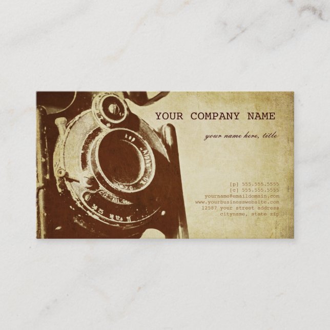 Retro Vintage Photography Business Card (Front)