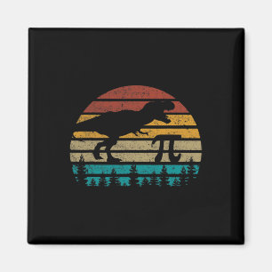 Retro Vintage Pi 3.14 Dinosaur Silhouette Funny Pi Magnet