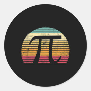 Retro Vintage Pi Day 3.14 Funny Math Lover Student Classic Round Sticker