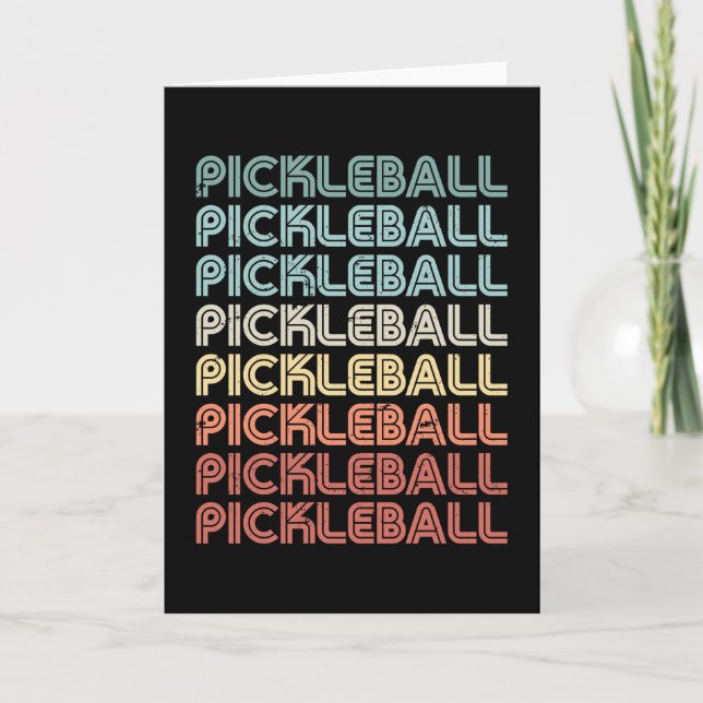 Retro Vintage Pickleball Player Gift Card (Front)
