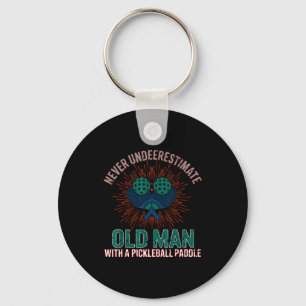 Retro vintage pickleball retirement dad funny key ring