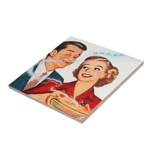 retro vintage pie couple  tile