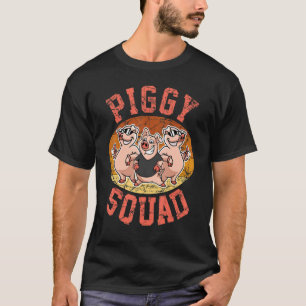 Retro Vintage Piggy Squad, Funny Farm Animal Lover T-Shirt