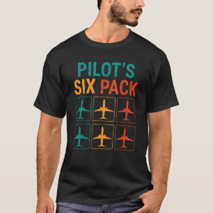 Retro Vintage Pilot's Six Pack Pilot Aviation Fl T-Shirt