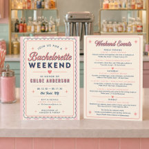 Retro Vintage Pink Bachelorette Weekend