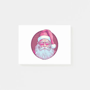 Retro vintage pink santa claus post-it notes