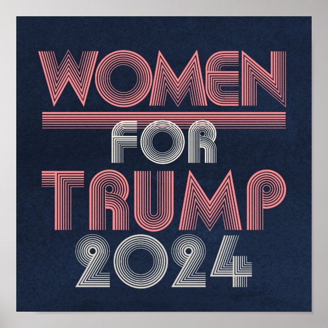 Retro Vintage Pink Women for Trump 2020 Poster (Front)