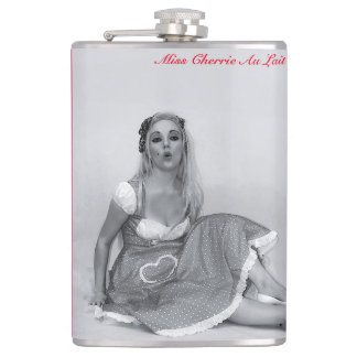 Retro Vintage Pinup Girl Art Hip Flask Drinking