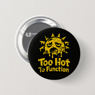 Retro Vintage Pixel Sun Distressed Summer Heat 6 Cm Round Badge