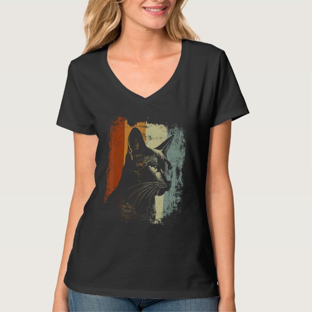 Retro Vintage Pixiebob Pixie Bob Cat T-Shirt (Front)