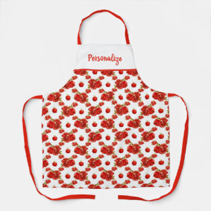 Retro Vintage Pomegranate Red Fruit Pattern Apron