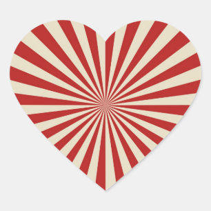 Retro Vintage Popcorn Classic Spinning Wheel Heart Sticker