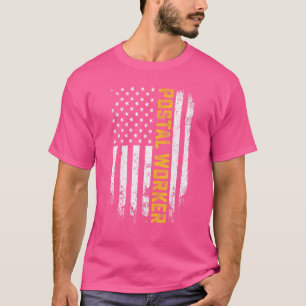 Retro Vintage Postal Worker American Flag Us Posta T-Shirt