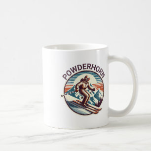 Retro Vintage Powderhorn Colorado Ski Resort Winte Coffee Mug