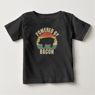 Retro Vintage Powered By Bacon BBQ BBQ Lovers Baby T-Shirt