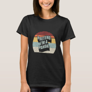 Retro Vintage Pretend I'm A Panda Costume Hallowee T-Shirt