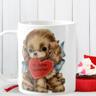 Retro Vintage Puppy Love Valentine's Day Coffee Mug