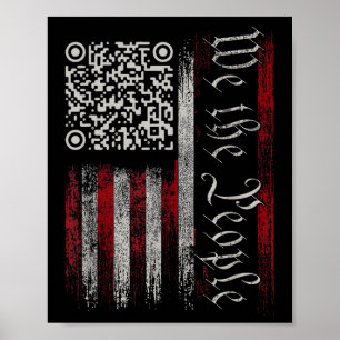 Retro Vintage Qr American Flag Funny Trump Dance C Poster