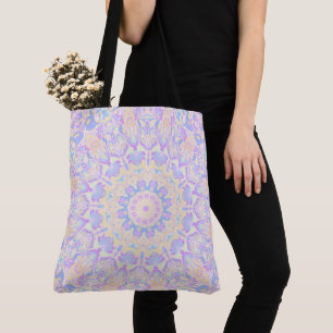 Retro Vintage Quirky Eclectic Boho Pastel Mandala Tote Bag
