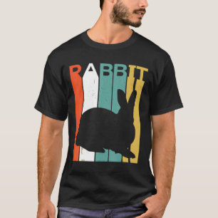 Retro Vintage Rabbit Silhouette Rabbit Lover Rabbi T-Shirt