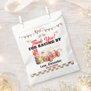 Retro Vintage Race Car Thank You Birthday Favour Bags