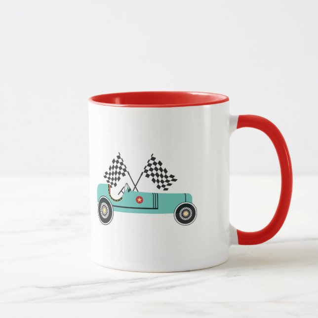 Retro vintage racing car child mug (Right)