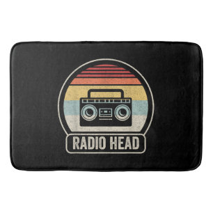 Retro Vintage Radio Head Bath Mat