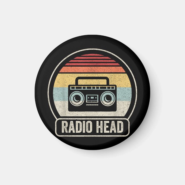Retro Vintage Radio Head Magnet (Front)