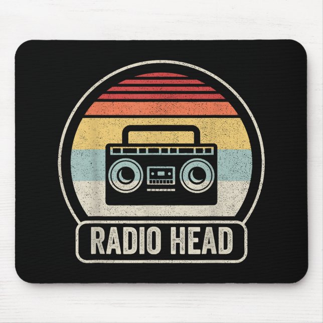 Retro Vintage Radio Head Mouse Mat (Front)