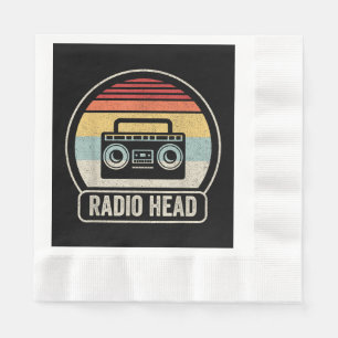Retro Vintage Radio Head Napkin
