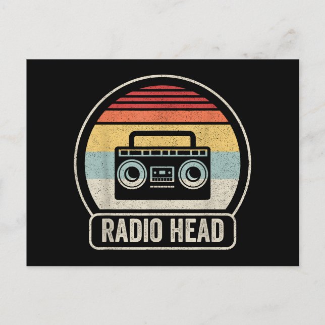 Retro Vintage Radio Head Postcard (Front)