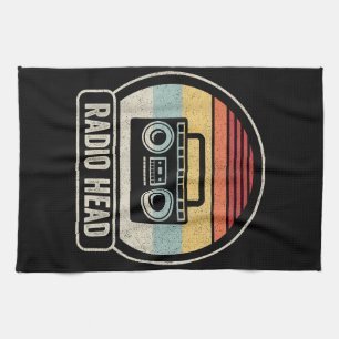 Retro Vintage Radio Head Tea Towel