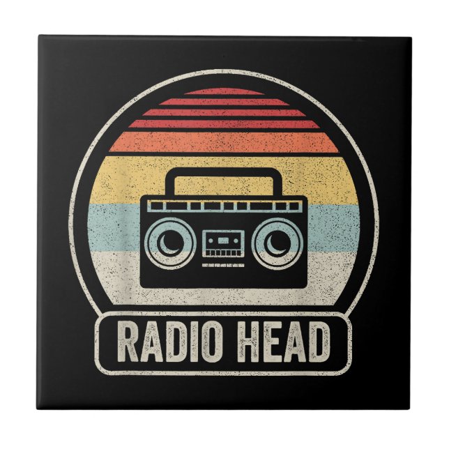 Retro Vintage Radio Head Tile (Front)