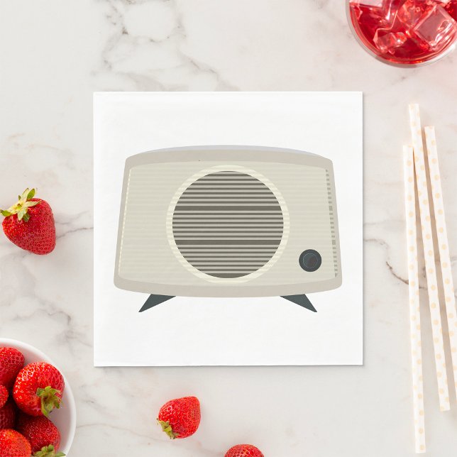 Retro Vintage Radio Mid-Century Modern Audio  Napkin (Creator Uploaded)