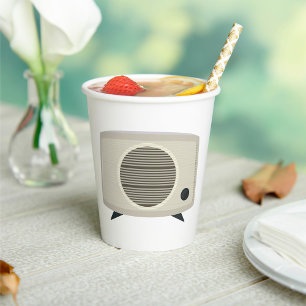 Retro Vintage Radio Mid-Century Modern Audio  Paper Cups