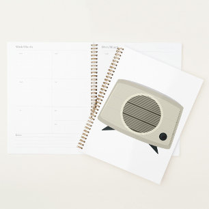 Retro Vintage Radio Mid-Century Modern Audio  Planner