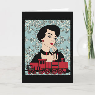 Retro Vintage Railroad Card