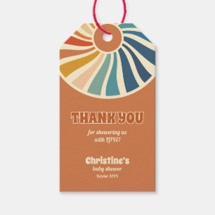 Retro Vintage Rainbow Baby Shower Thank You Gift T Tags