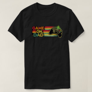 Retro Vintage Rainbow Game On Dad Gamer Art T-Shirt