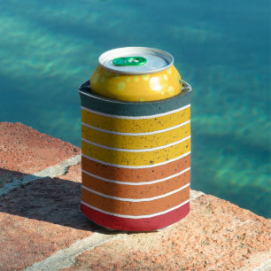 Retro vintage rainbow sunset stripes can cooler