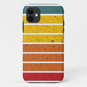Retro vintage rainbow sunset stripes iPhone 11 case