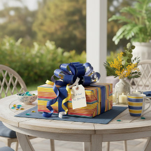 Retro vintage rainbow sunset stripes  wrapping paper