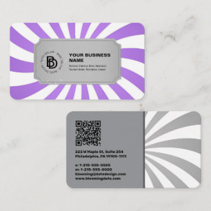 Retro Vintage Rays Abstract Trendy Name Business Card