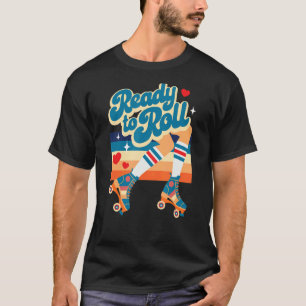 Retro Vintage Ready To Roll Roller Skate Design T-Shirt