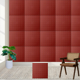 Retro Vintage Red and White Polka Dot Pattern Tile