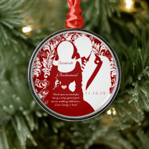 Retro Vintage Red or Any Colour Bridesmaid Wedding Metal Tree Decoration