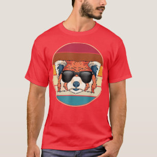 Retro Vintage Red Panda Sunglasses T-Shirt