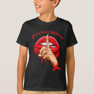 Retro Vintage Red Ribbon Blood Cancer Awareness T-Shirt