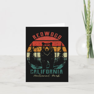 Retro Vintage Redwood National Park For Kids Hikin Card
